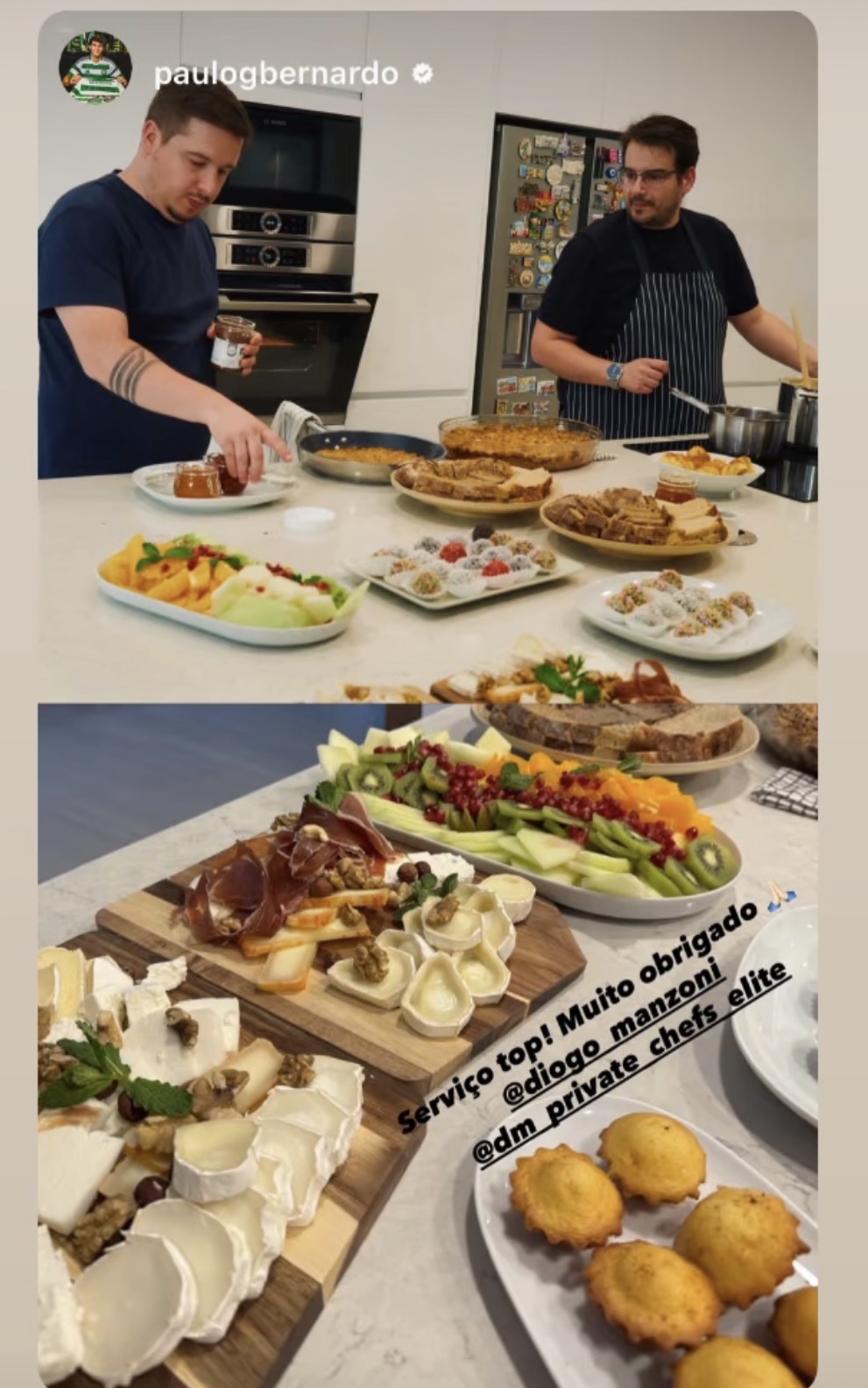 Feedback do jogador Paulo Bernardo, atleta do Celtic, sobre o nosso serviço de catering — confiança, qualidade e profissionalismo reconhecidos ao mais alto nível.