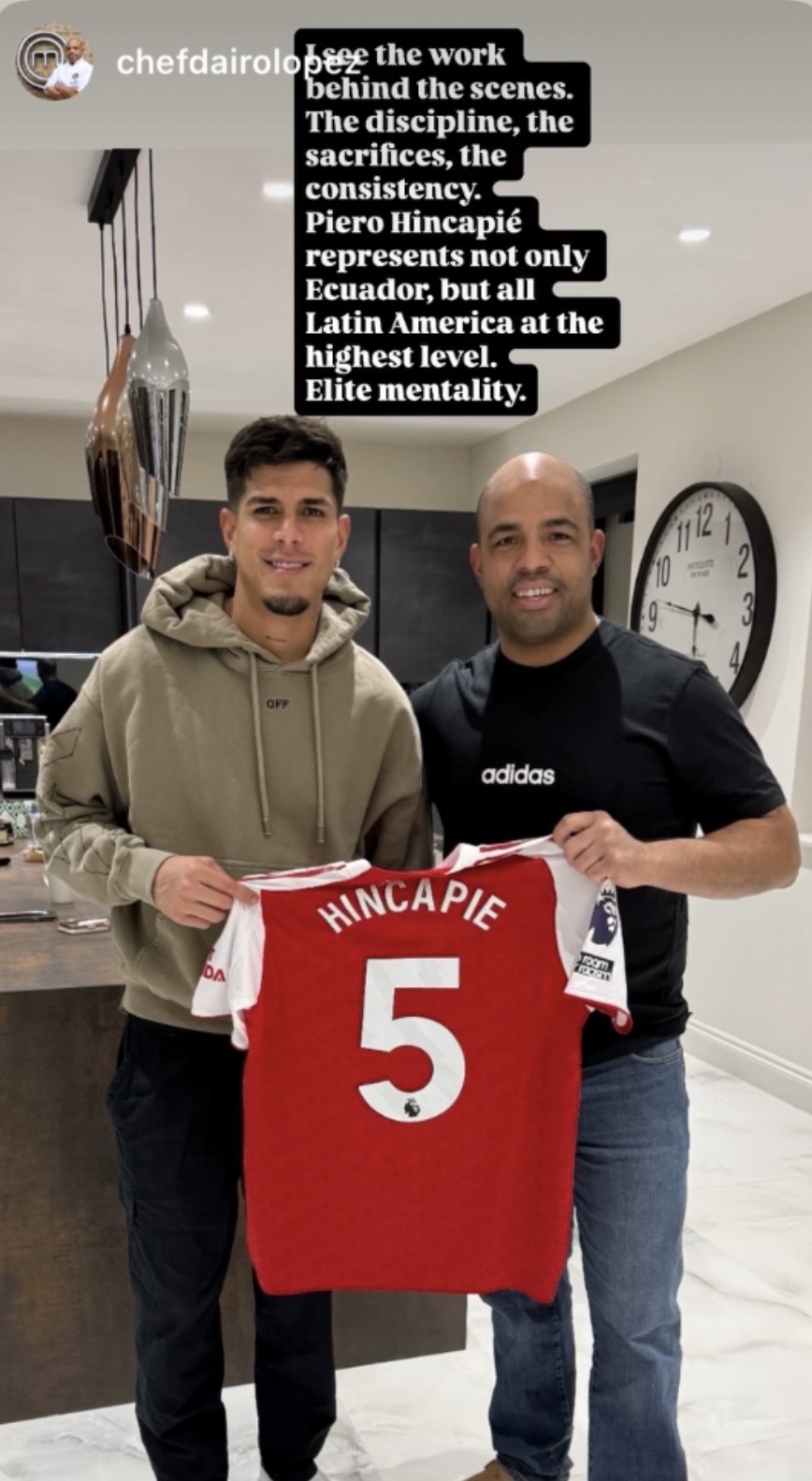 Chef Dairo Lopez: Exemplo real da integração de chefs da nossa rede no futebol de elite internacional.
